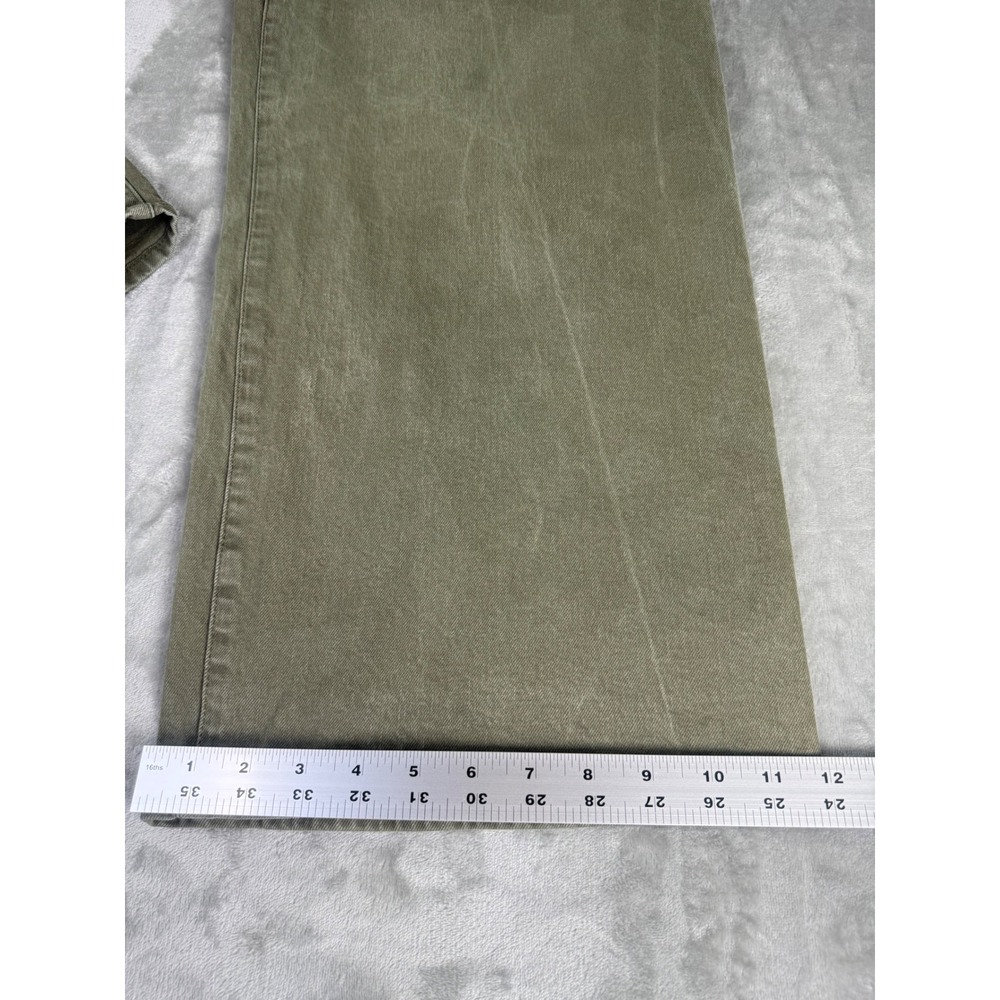 Universal Thread Olive Green Wide Leg Ankle Jeans Womens 14 High Rise Cropped - Picture 4 of 12